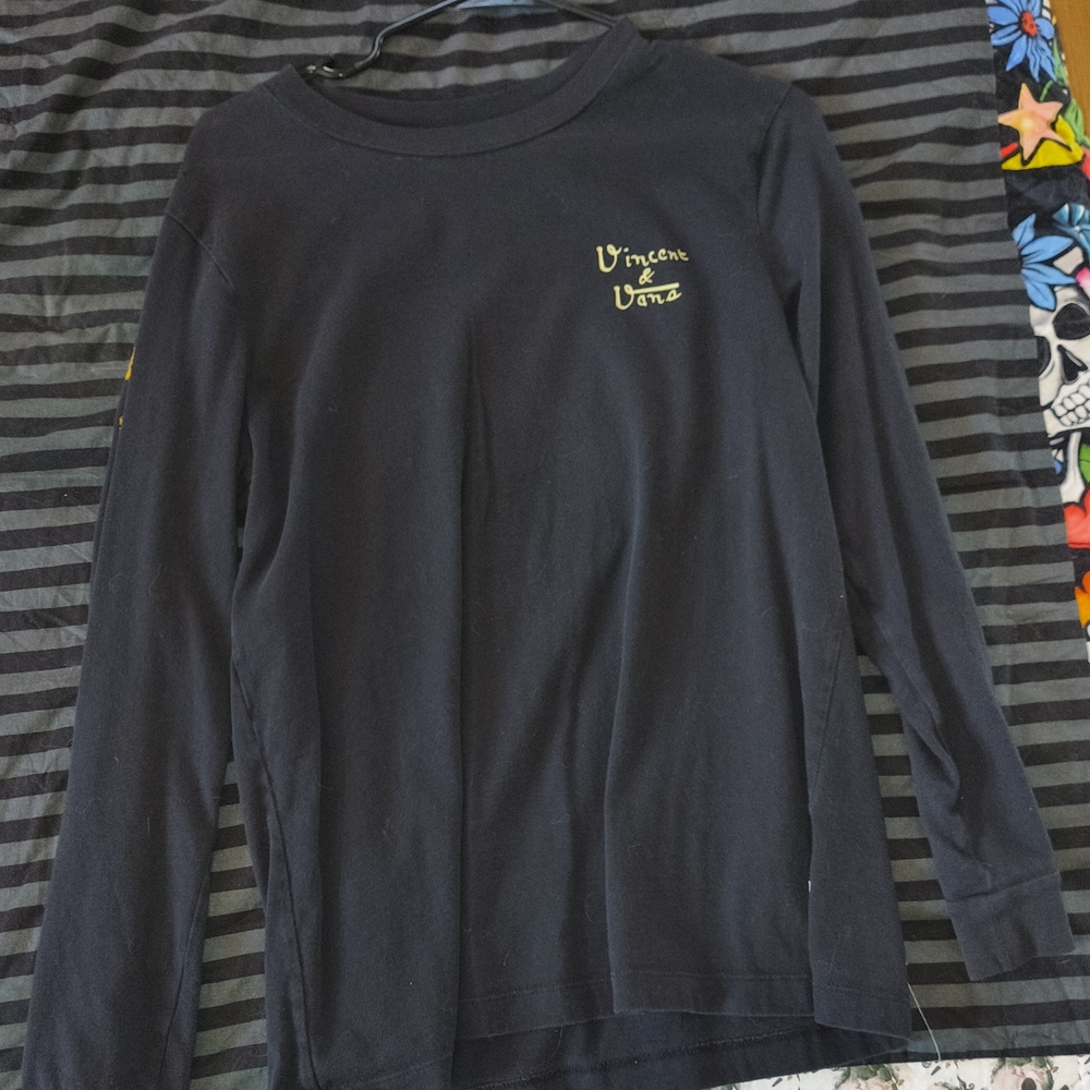 Authentic Van Gogh Museum Vans Black Long Sleeve Shirt Size M
